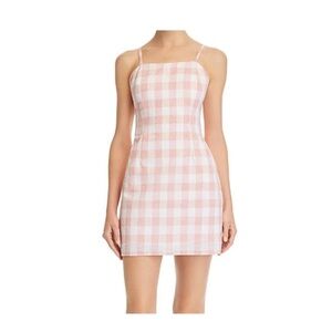 Aqua Dresses Women Pink White Gingham Tie-Back Sheath A-Line Dress Size XS